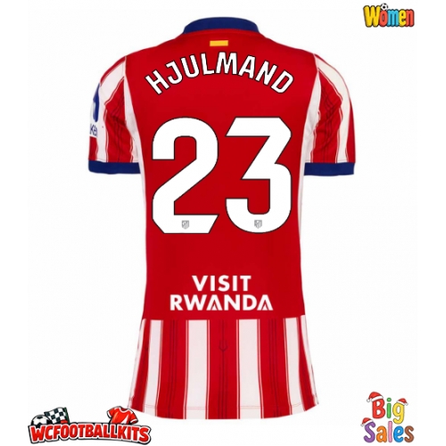 Atletico Madrid Morten Hjulmand #23 Replica Home Stadium Shirt for Women 2026-27 Short Sleeve